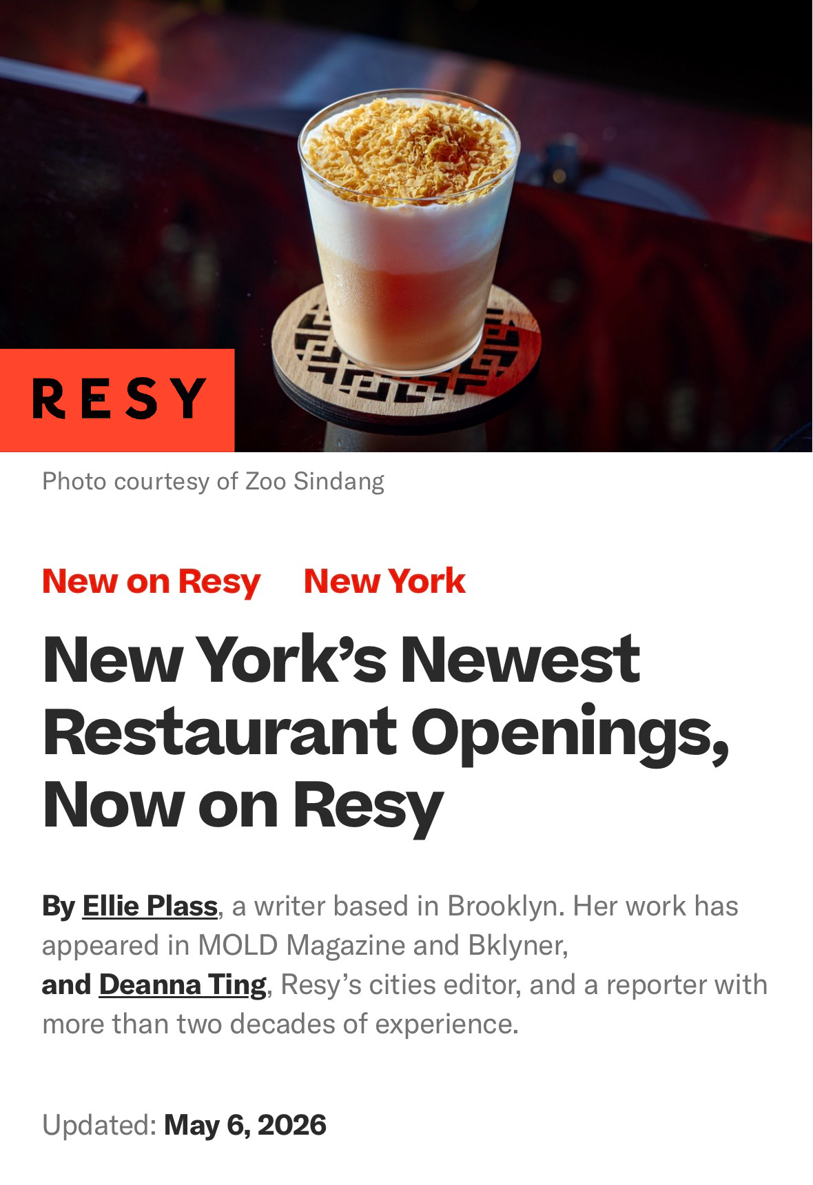 Resy — New York's Newest Restaurant Openings, Now on Resy